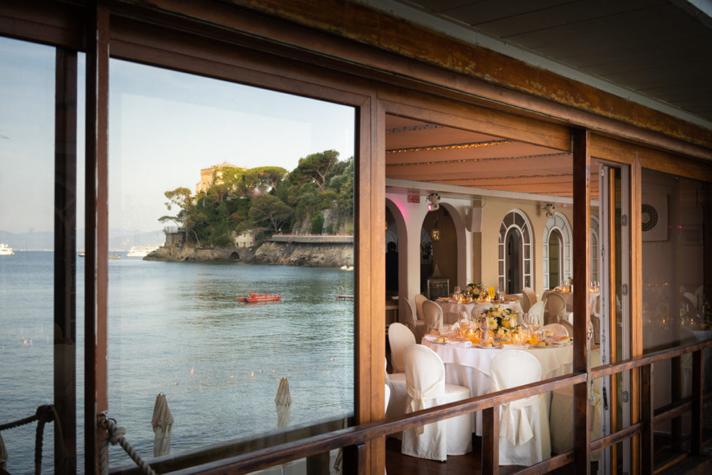 vetrata ristorante matrimonio Portofino ricevimento