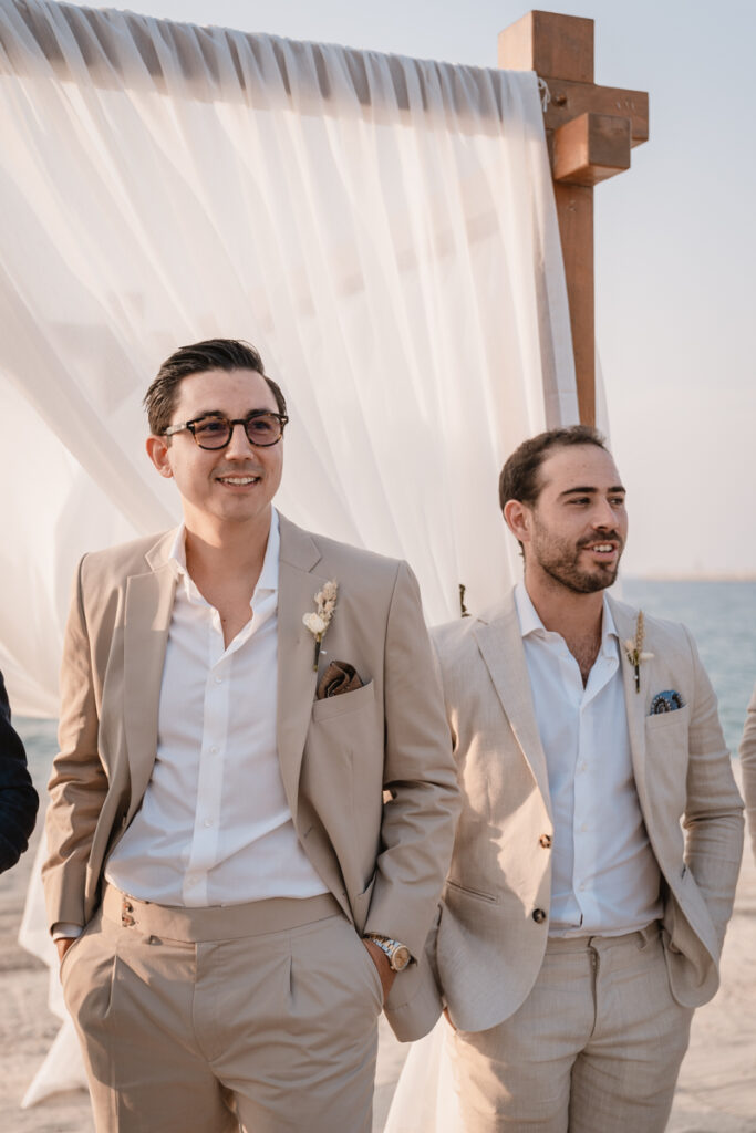 wedding, photogrpaher, Dubai, cerimony, beach, nikki, dress, inspiration, groom, reportage, beige, planner