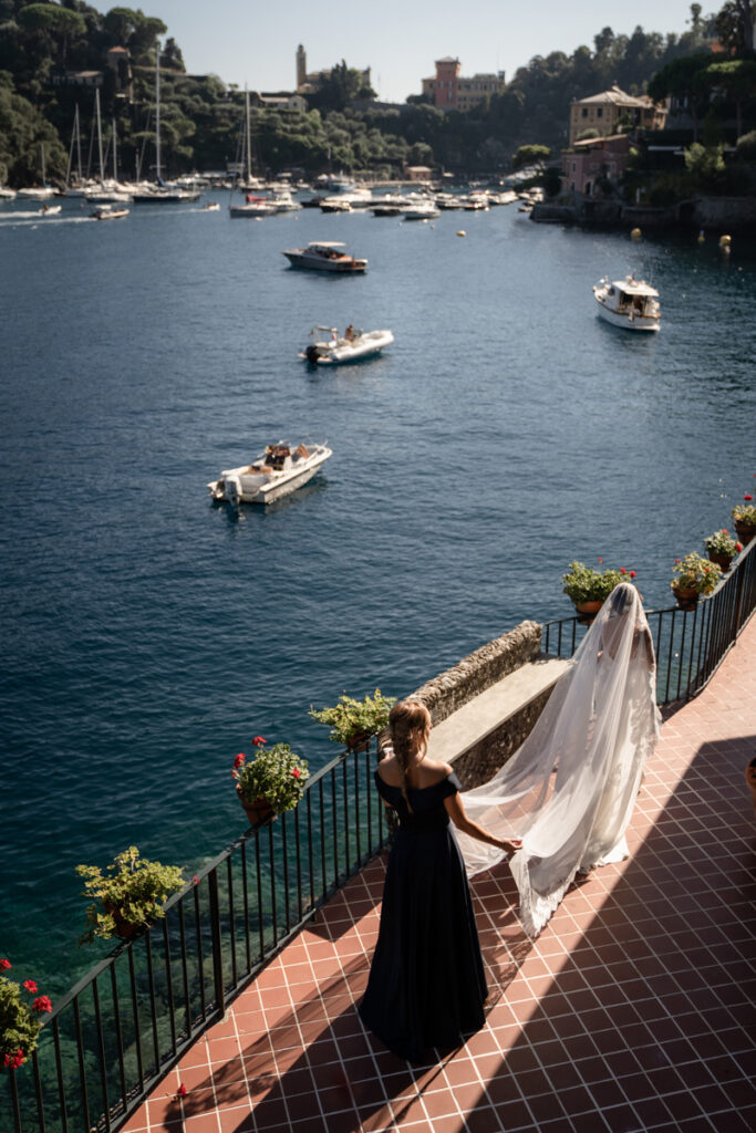 Photos  Giorgia Cenni e Lorenzo Di Giovanni wedding in portofino September 2023 Italy, Francesca Piccini Dress and veil for sky sport journalist