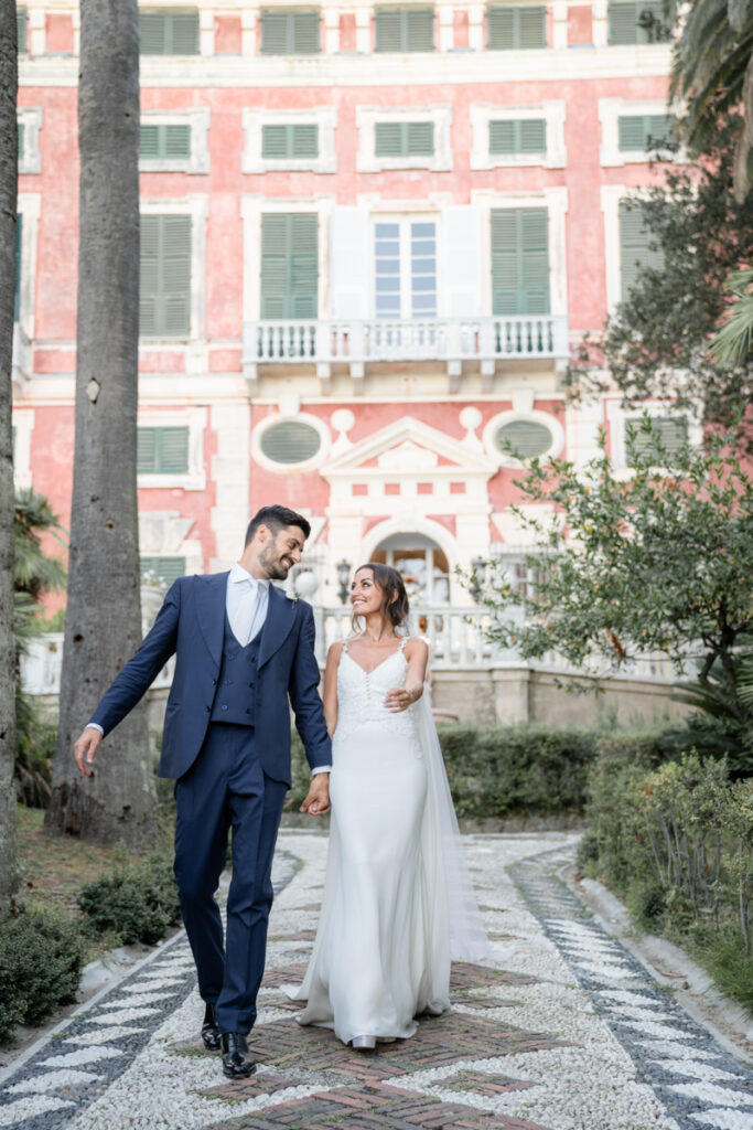 Photos Giorgia Cenni e Lorenzo Di Giovanni wedding in portofino September 2023 Italy, Francesca Piccini Dress